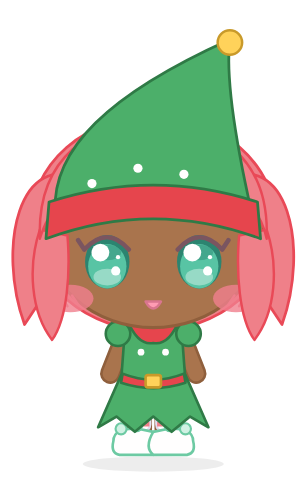 Elf girl Christmas paper doll