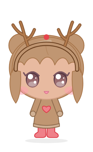 Reindeer girl Christmas paper doll