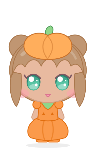 Pumpkin Girl Halloween paper doll