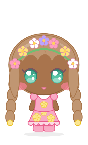 Flower girl Spring paper doll